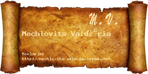 Mechlovits Valéria névjegykártya